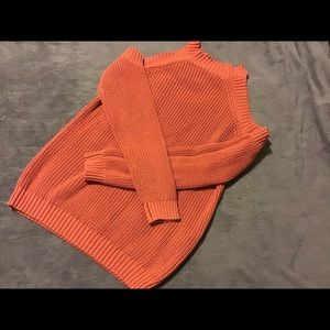 Burnt Orange Cold Shoulder Sweater